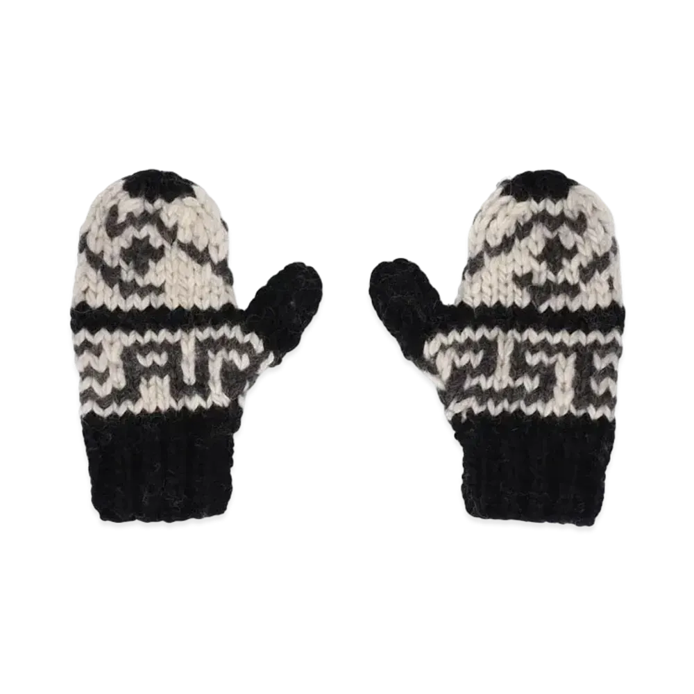 WIND AND SEA Cowichan Mittens "Black"