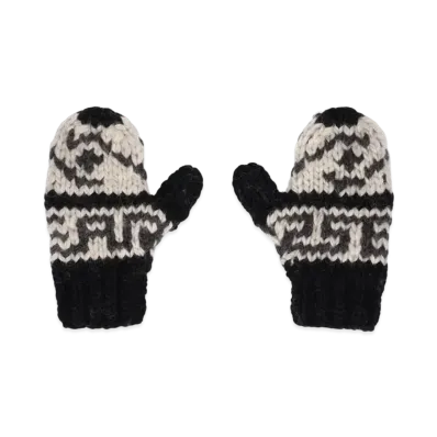 WIND AND SEA Cowichan Mittens "Black"