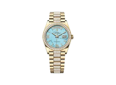 ROLEX Day-Date 36mm Yellow Gold Diamond 128348RBR "Turquoise"