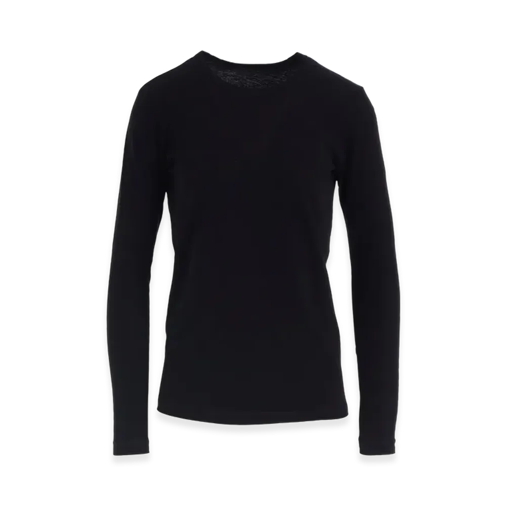 Y's Hard-Twisted Jersey Round Neck Long Sleeve T "Black"