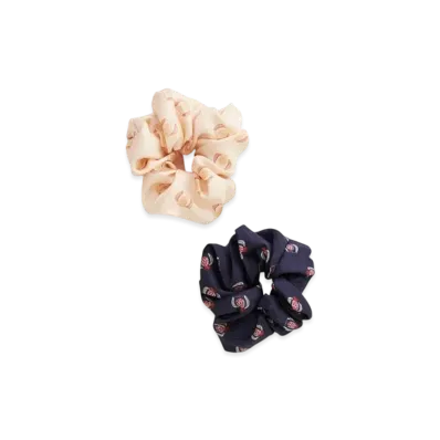 Chloe The Chloe Bananas Scrunchies In Silk "Blue/Beige"