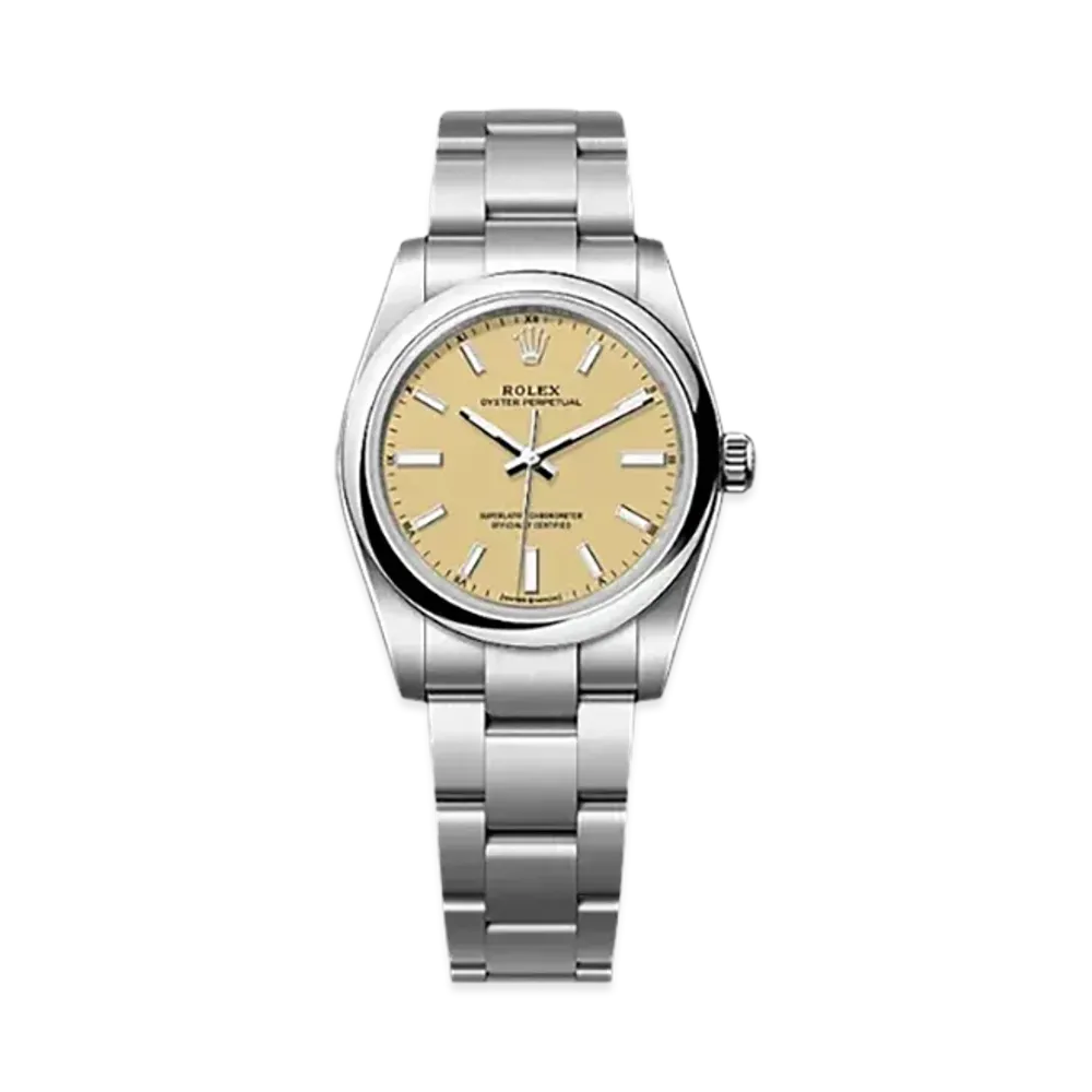 ROLEX Oyster Perpetual 34mm Oystersteel 124200 "Beige"