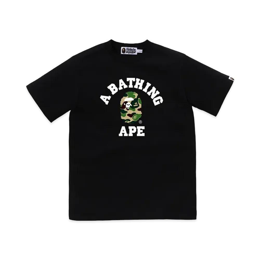 A BATHING APE Kids ABC Camo College Tee "Black/Green"