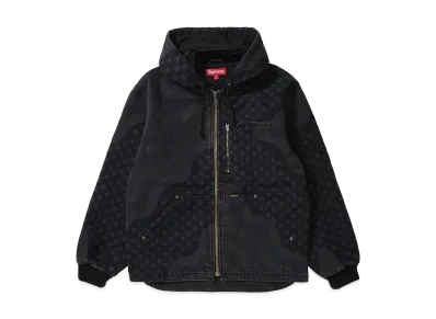 Supreme Flag Quilted Hooded Work Jacket "Black"