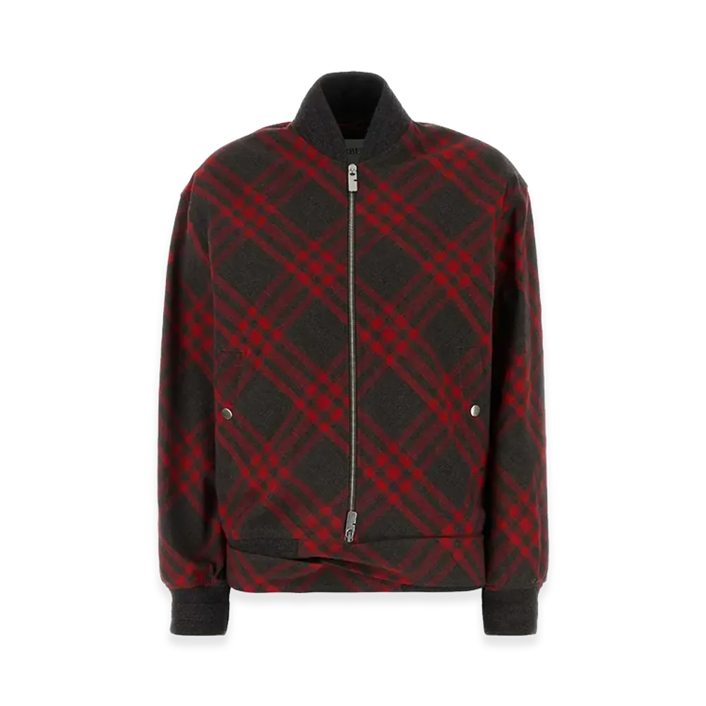 Burberry Women's Embroidered Polyester Blend Bomber Jacket "Checked"