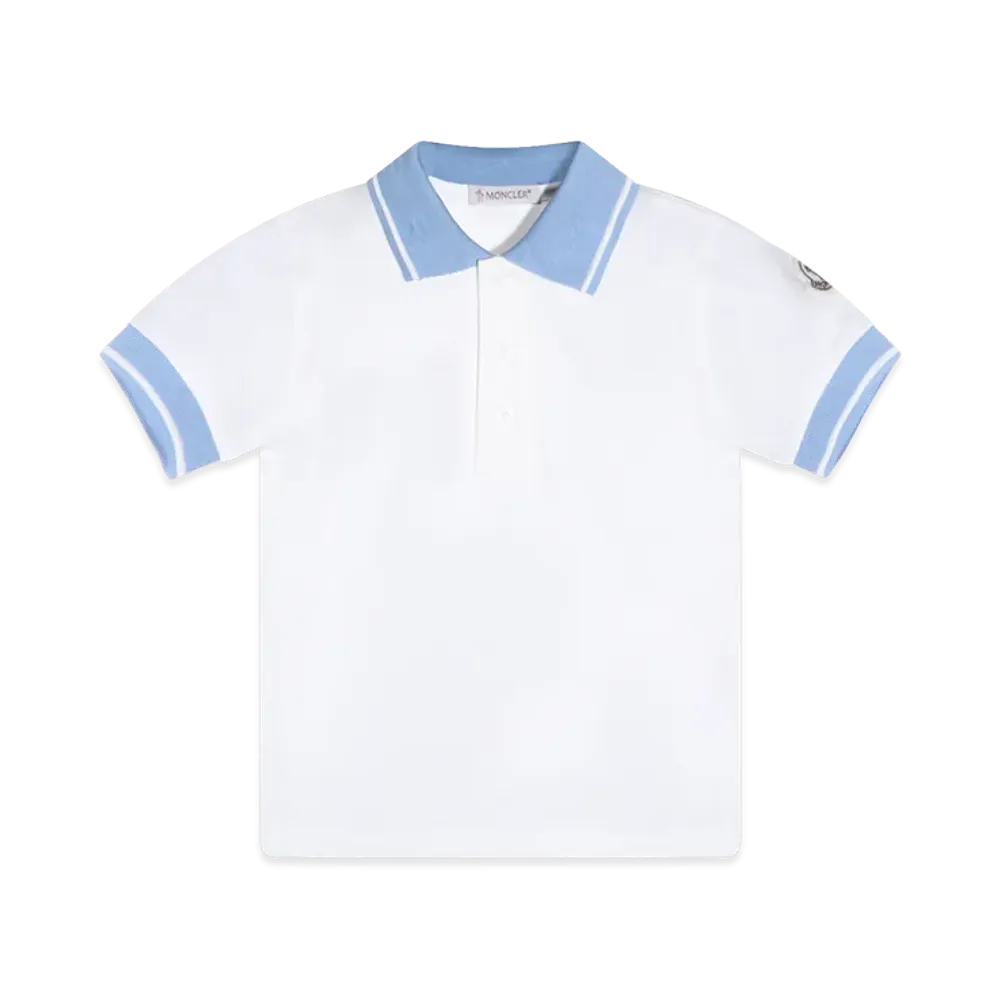 MONCLER Kids Polo Shirt "White/Blue"