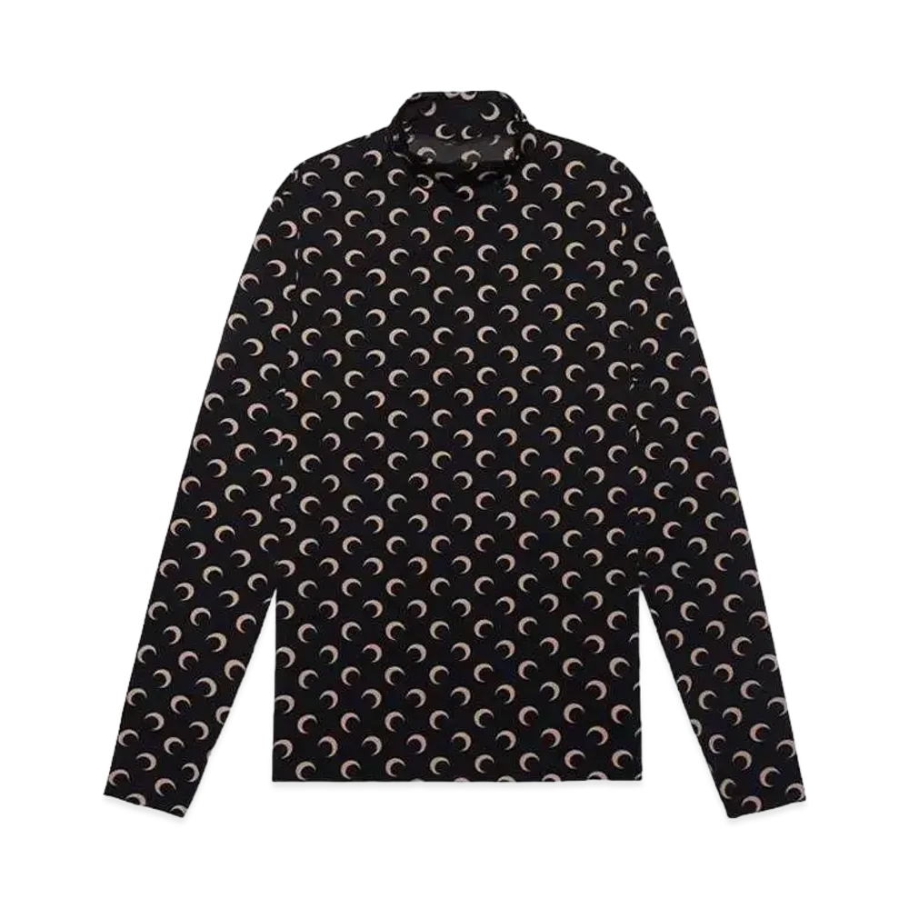 Marine Serre REGENERATED ALL OVER MOON JERESEY SECOND SKIN TOP "BROWN"
