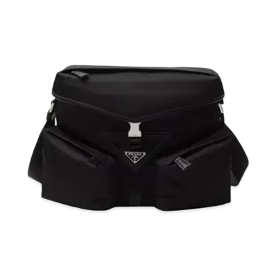 PRADA Re-Nylon and Leather Shoulder Bag "Black"