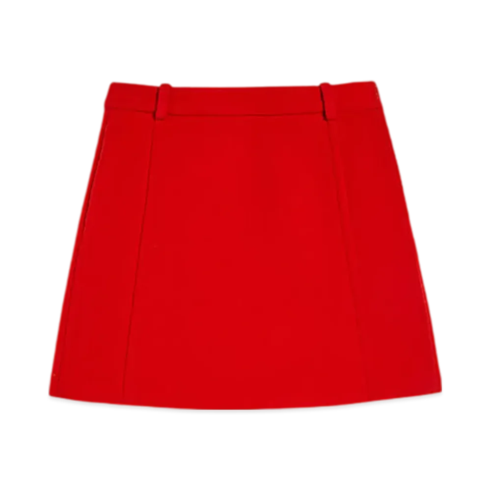 Jil Sander Wool Chevron Mini Skirt "Strawberry"