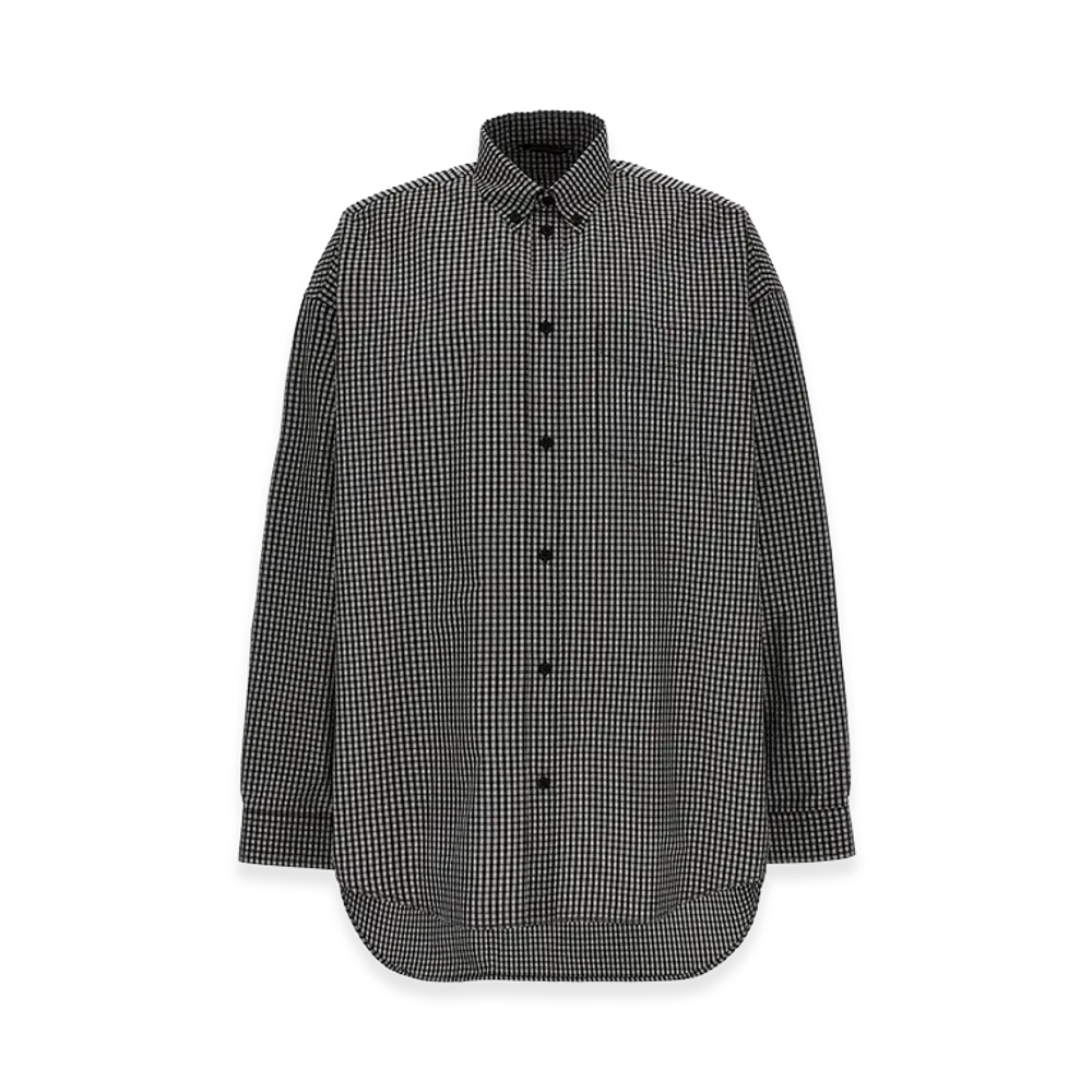 BALENCIAGA Check Print Shirt "Black"