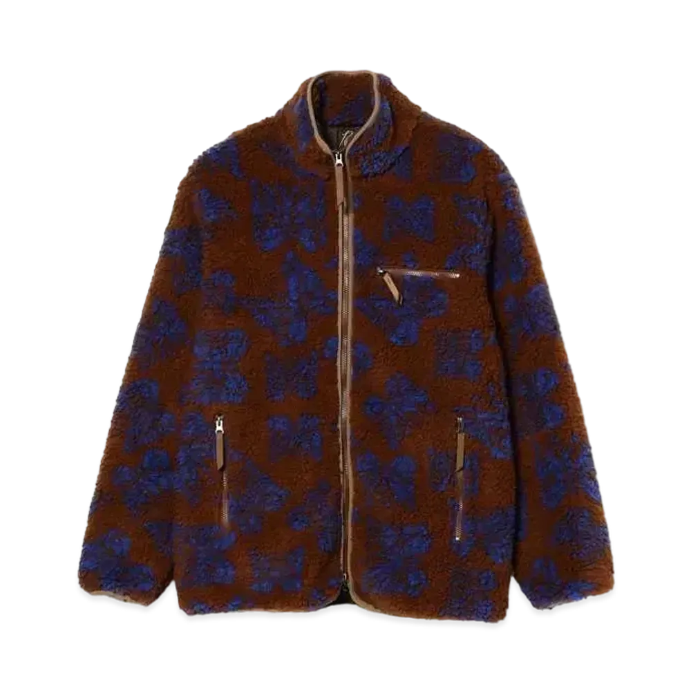 Needles x Beams Boa Fleece Jacket "Brown/Blue"