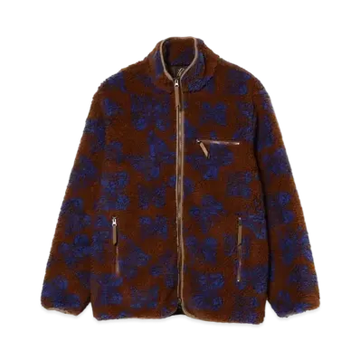 Needles x Beams Boa Fleece Jacket "Brown/Blue"