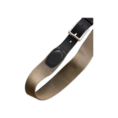 NICENESS A.Hansgen Calf Leather NN Webbing Belt "Black/Khaki"