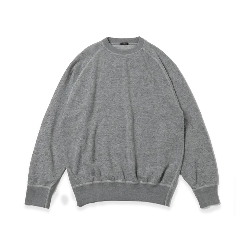 COMOLI Gray Fleece Crew Neck "Gray"