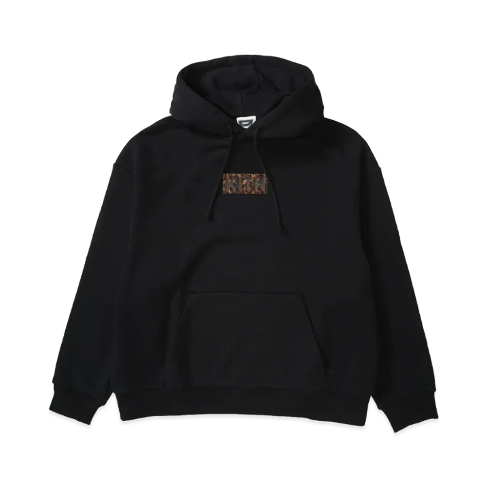 Kith Classic Logo Leopard Applique Nelson Hoodie "Black"