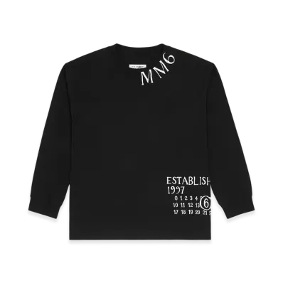 MM6 Maison Margiela Men's Long Sleeve Numbering T-Shirt "Black"