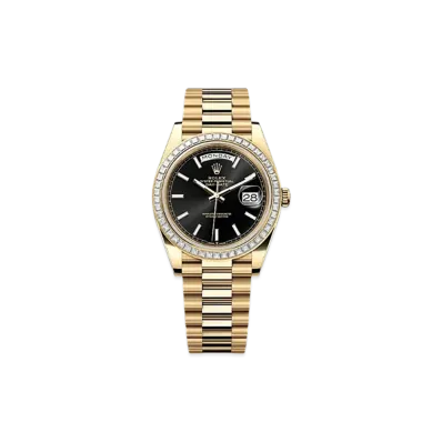 ROLEX Day-Date 40mm Yellow Gold Diamond 228398TBR "Bright Black"