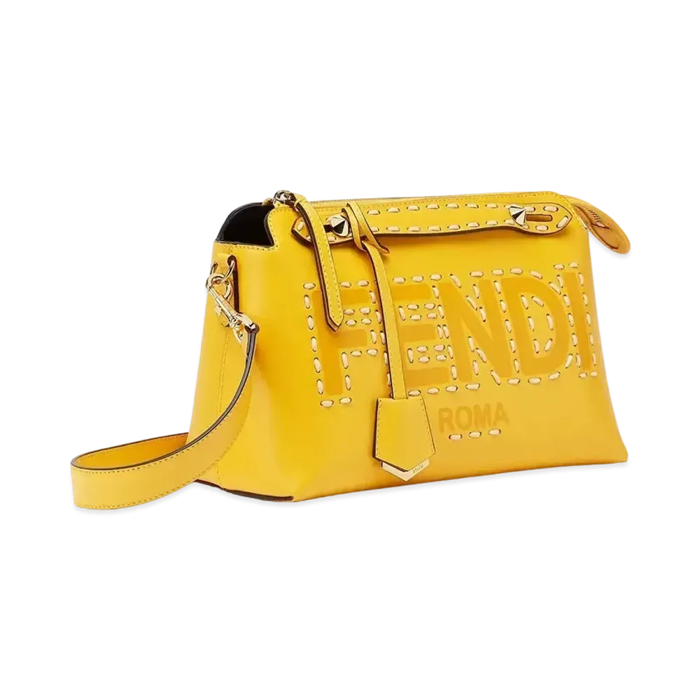 FENDI By The Way Medium Leather Boston Bag "Yellow"
