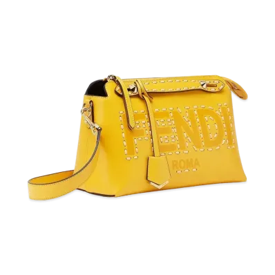 FENDI By The Way Medium Leather Boston Bag "Yellow"