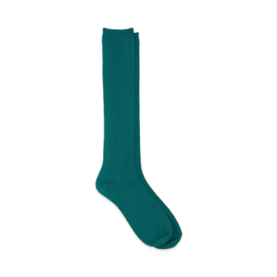 YOKE Washable Wool High Socks "Green"
