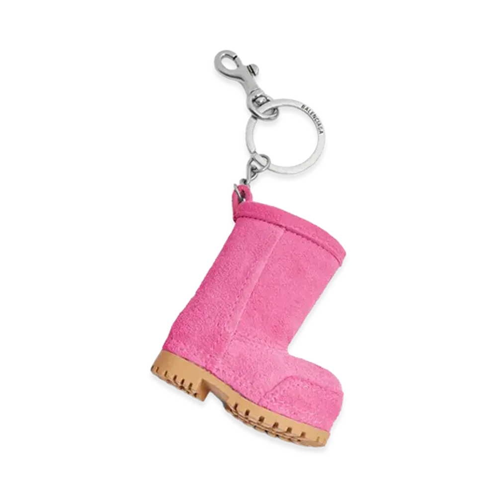 BALENCIAGA Women's Charm/Keyring Mini Alaska Boots "Pink"