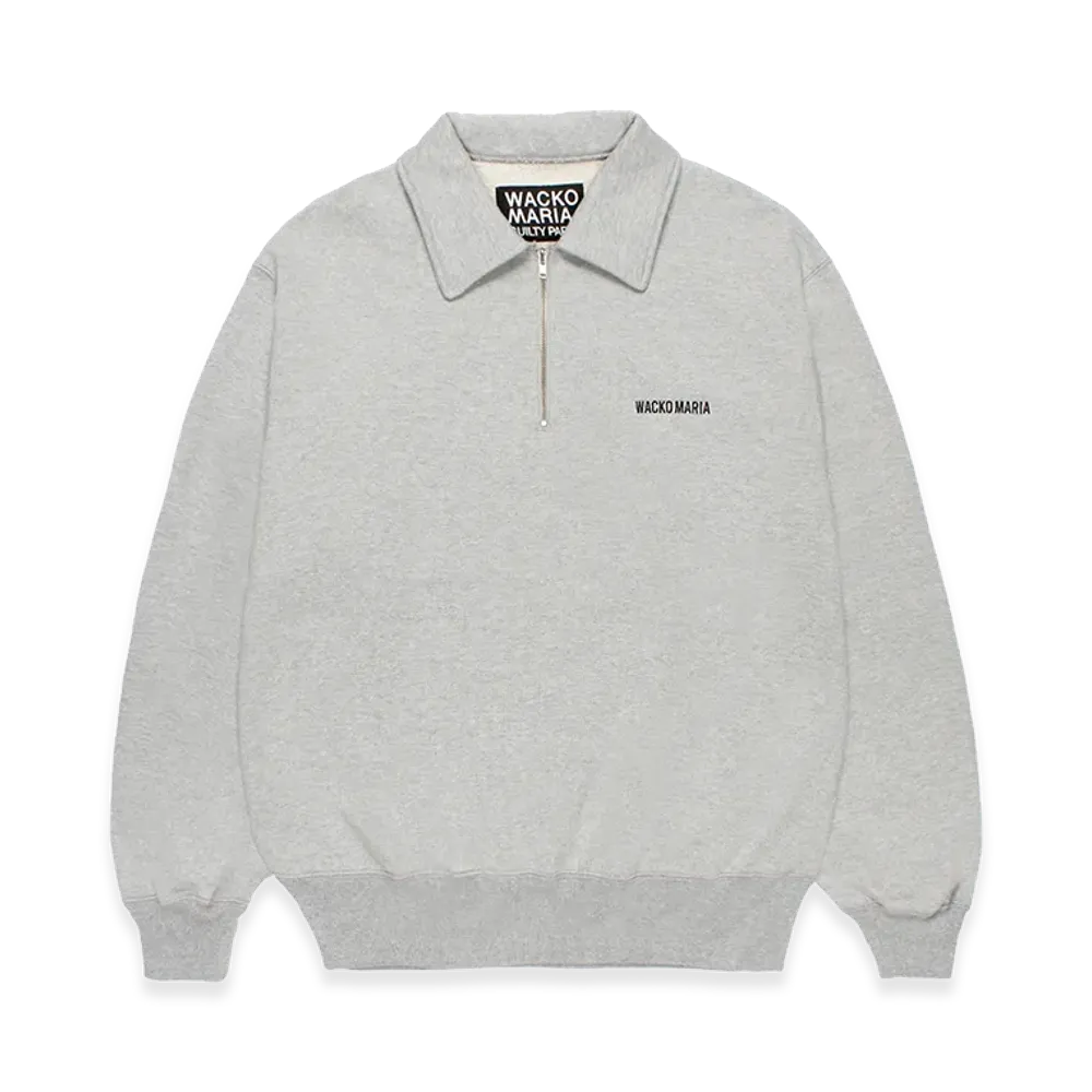 WACKO MARIA Heavy Weight Half Zip Sweat Shirt "Gray"
