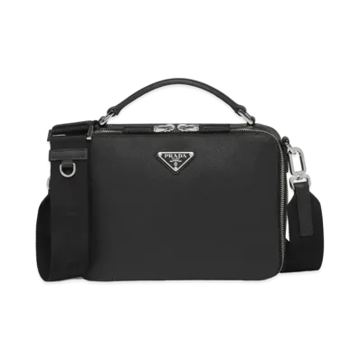 PRADA Prada Brick Saffiano Leather Bag "Black"