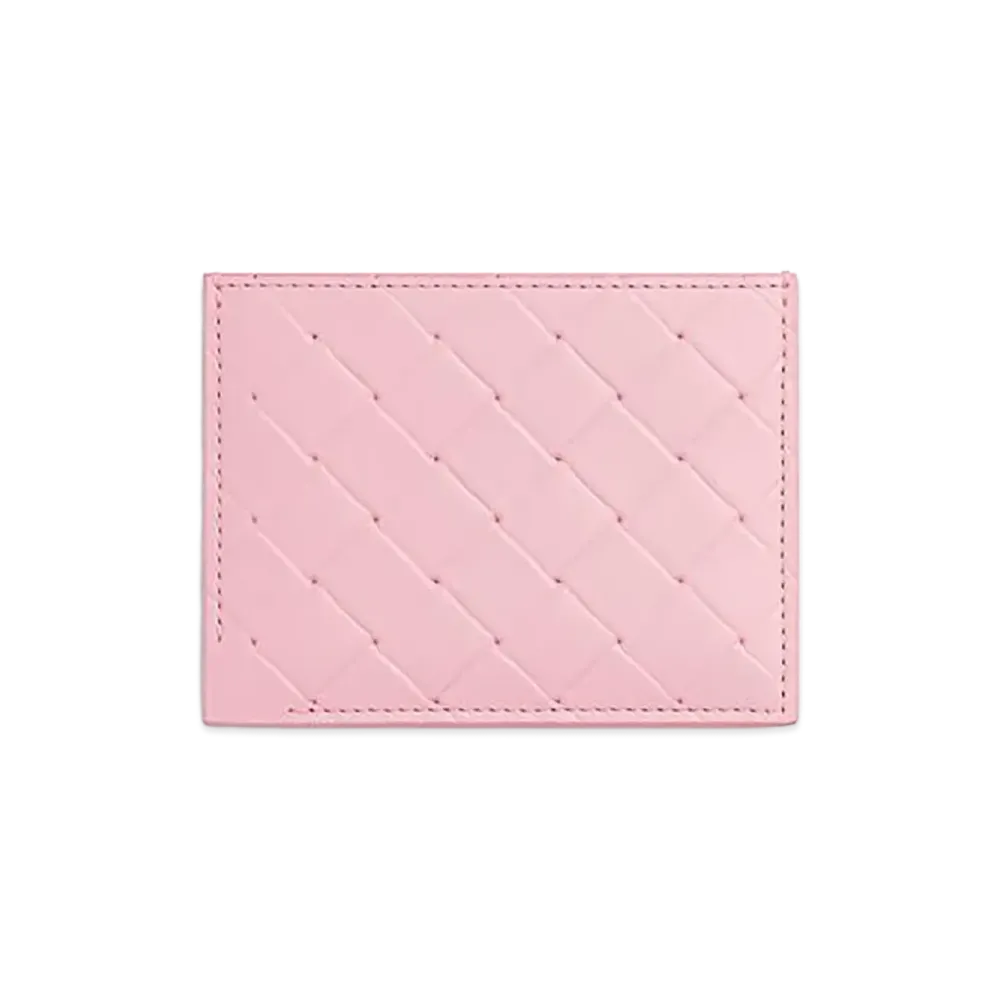 Bottega Veneta Intrecciato Stamp Credit Card Case "Rose"