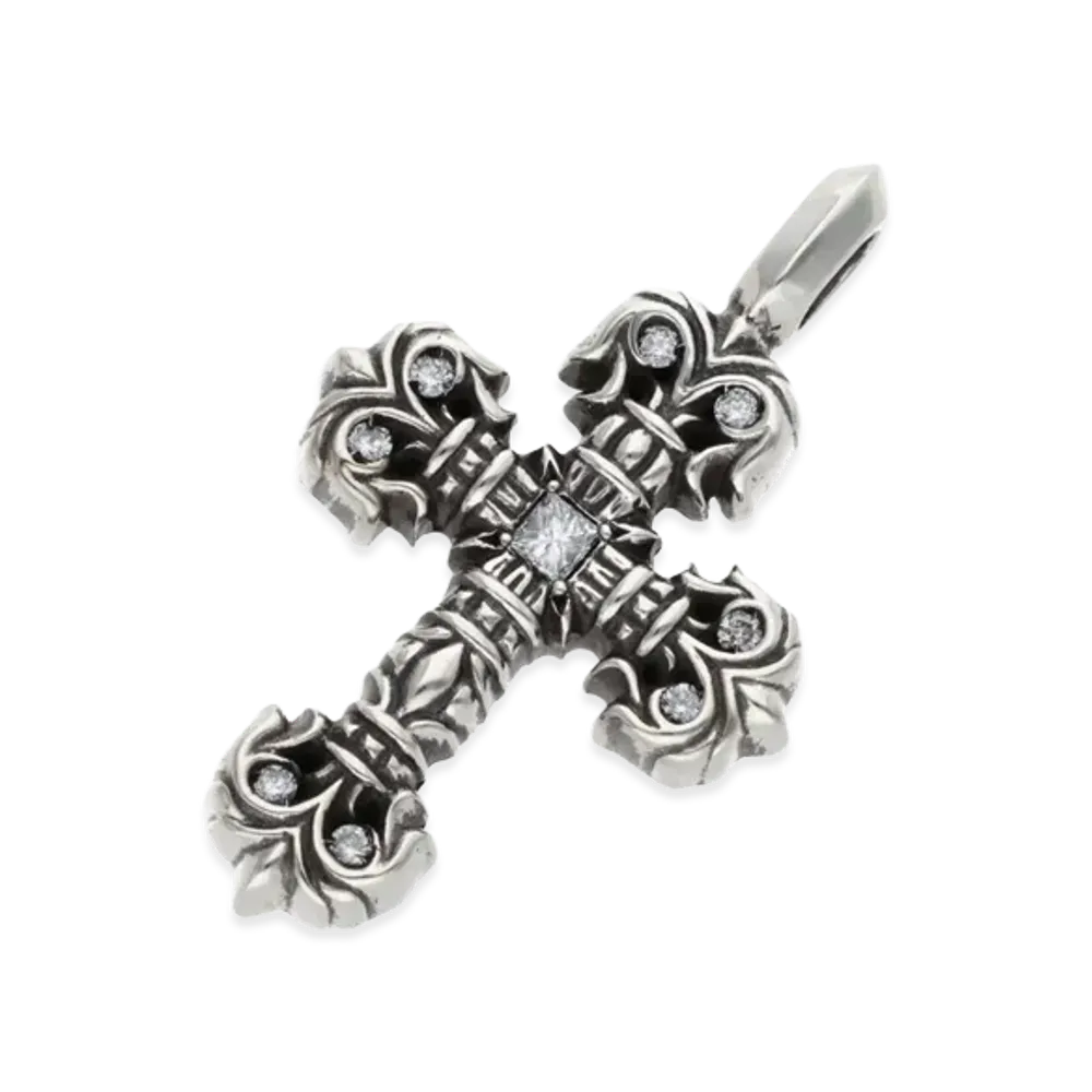 Chrome Hearts Tiny Filigree Charm Pave Diamond "Silver"