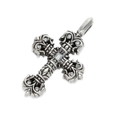 Chrome Hearts Tiny Filigree Charm Pave Diamond "Silver"