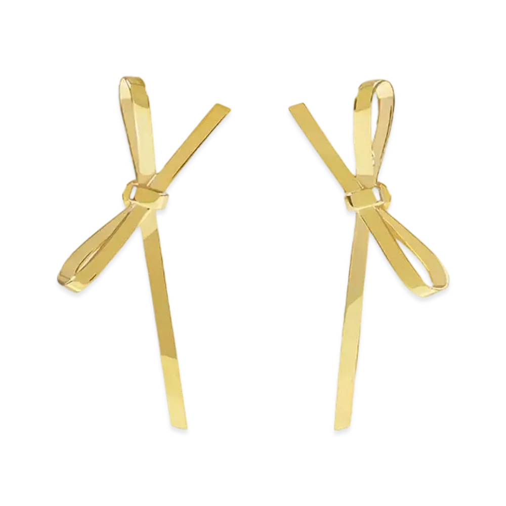 WE11DONE Bow Stud Earrings "Gold"