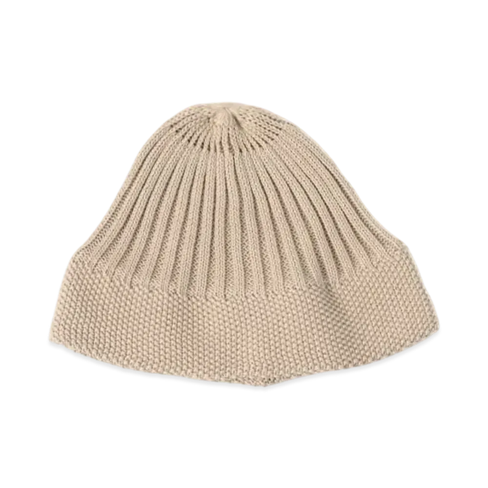 BEAMS Cotton Ribbed Watch Cap "Beige"