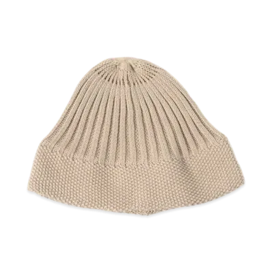 BEAMS Cotton Ribbed Watch Cap "Beige"