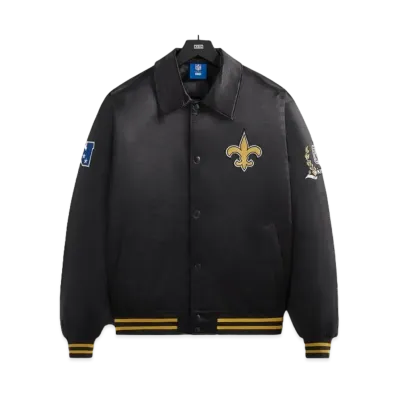 Kith x the NFL: Saints Satin Bomber Jacket "Black"