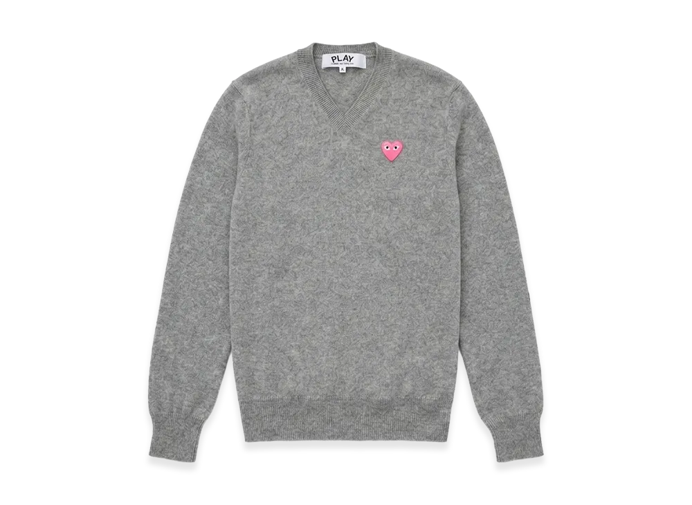 PLAY COMME des GARCONS V-Neck Sweater "Gray"