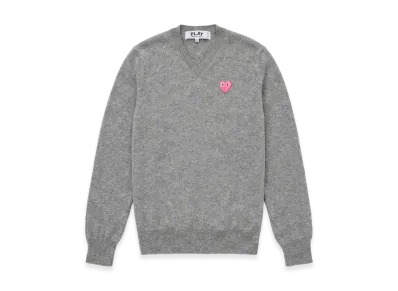 PLAY COMME des GARCONS V-Neck Sweater "Gray"