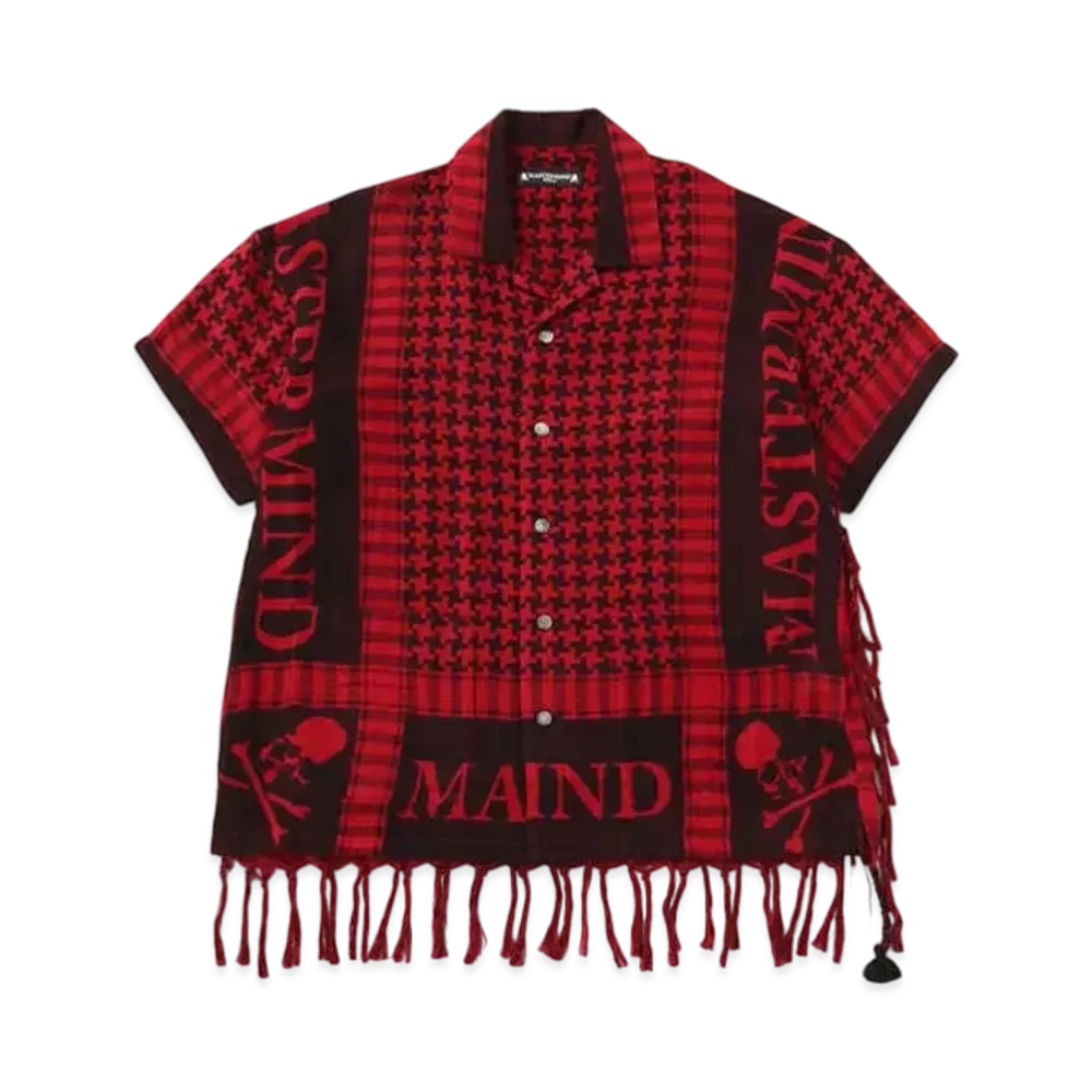 mastermind WORLD Fringe Stole SS Shirt "Red"