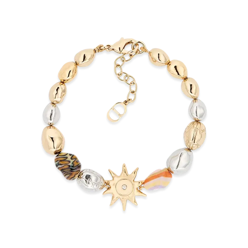 Dior x Lewis Hamilton Bracelet with Resin Cabochons, Brass & Crystals "Gold/Silver/Multicolor"