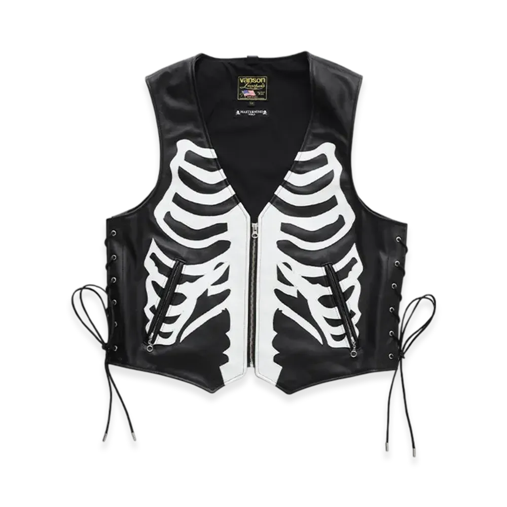 VANSON x Mastermind World Leather Vest Custom "Black"