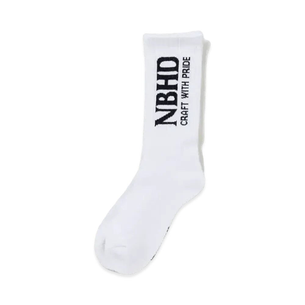 NEIGHBORHOOD NBHD Logo Socks "White"