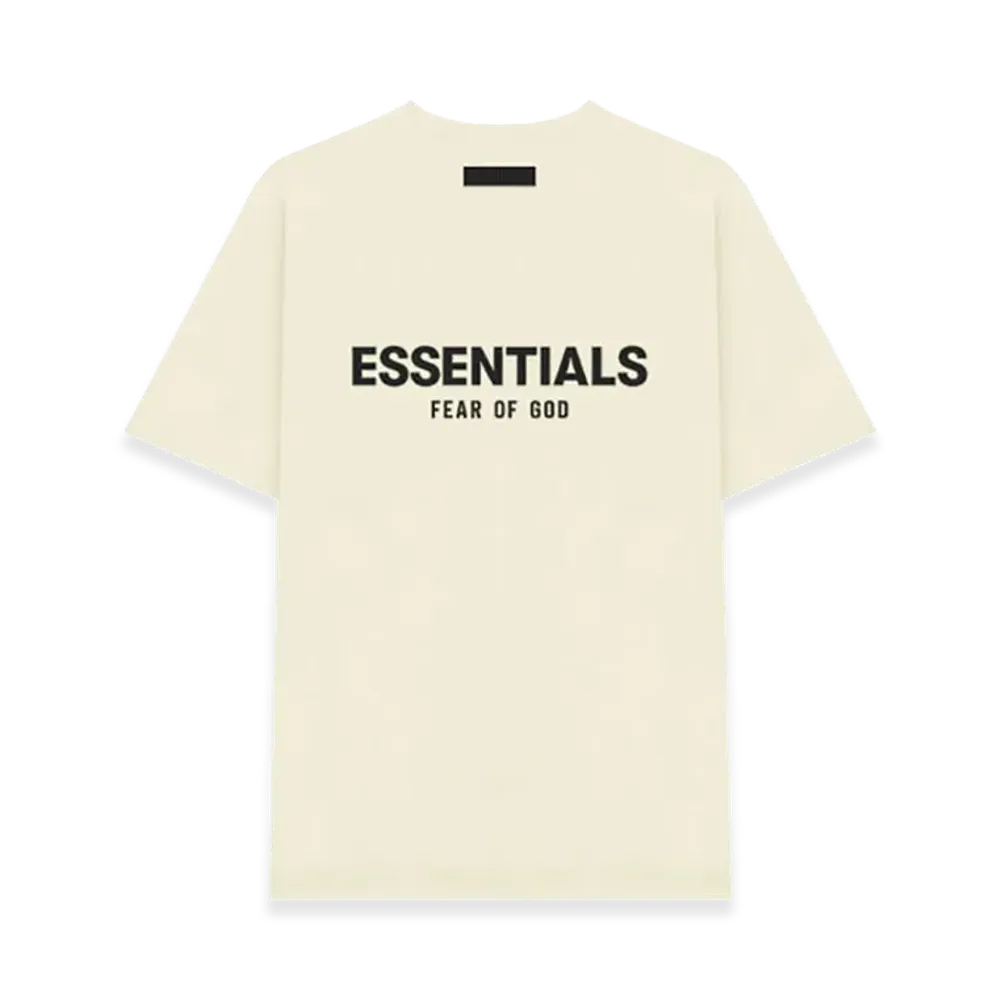 フィアオブゴッド エッセンシャルズ シリコンバックロゴ Tシャツ 半袖 "クリーム"