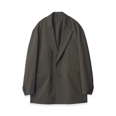 ssstein Oversized Single Breasted Long Jacket "Grey Khaki"