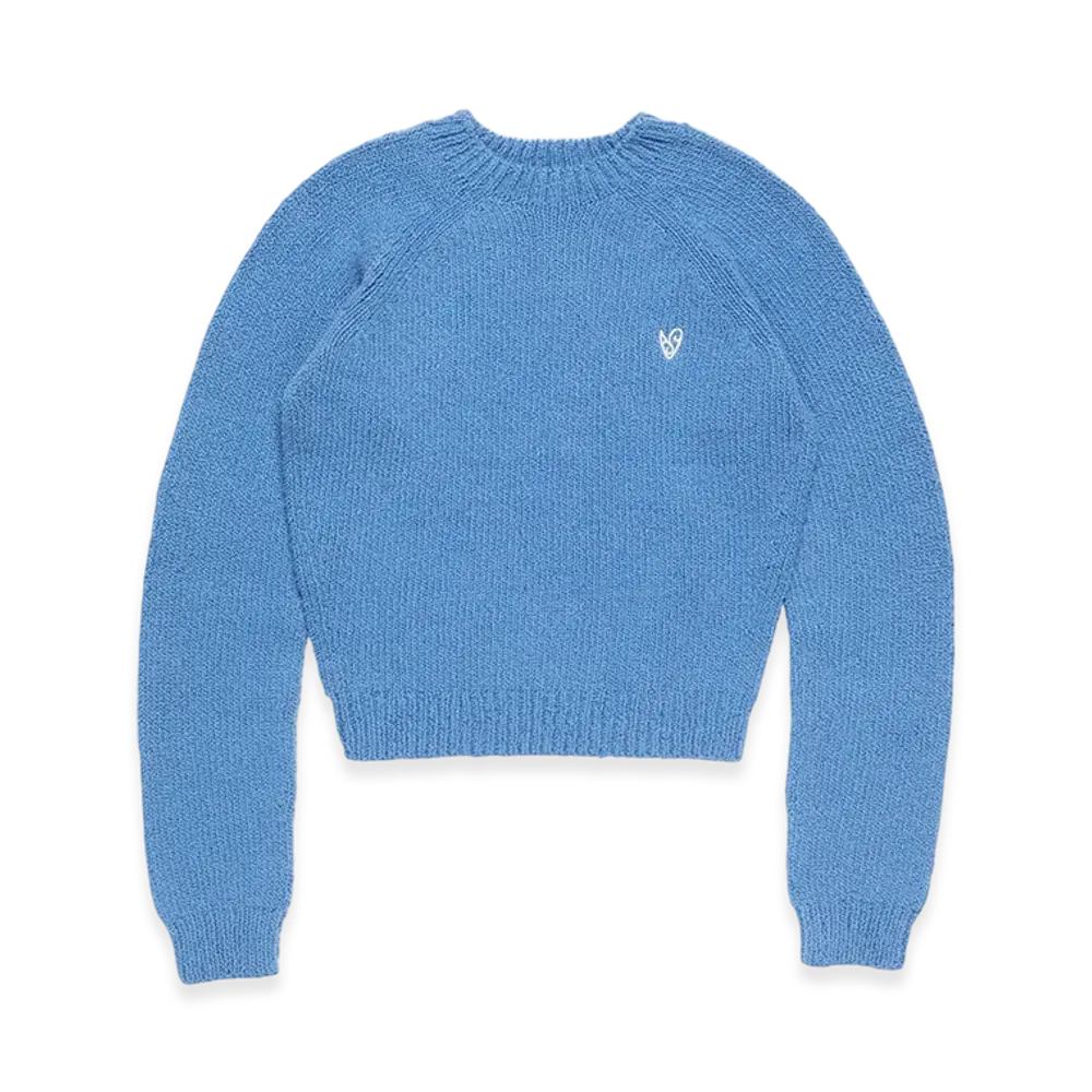 Acne Studios Cropped Crewneck Sweater "Ocean Blue"