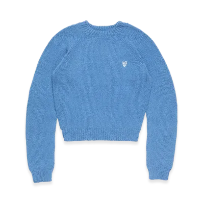 Acne Studios Cropped Crewneck Sweater "Ocean Blue"
