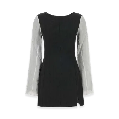 OUR LEGACY Women's Embroidered Twill Mini Dress "Checked"
