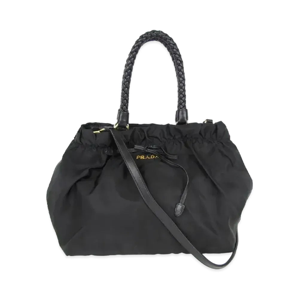 PRADA 2Way Nylon Shoulder Bag "Black"