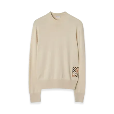 Burberry Check Label Wool Sweater "Nutmeg"
