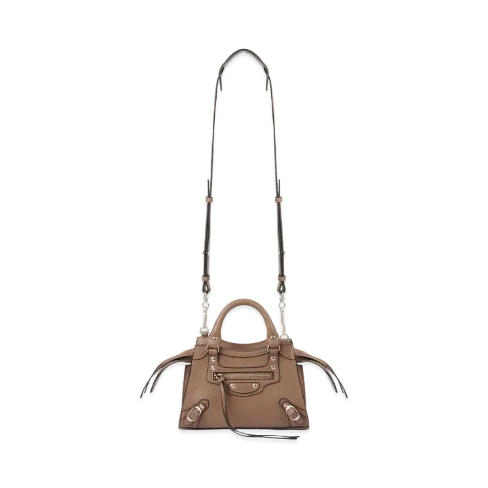BALENCIAGA Women's Neo Classic Mini Top Handle Bag "Brown"