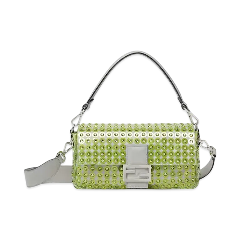 FENDI Baguette Bag Embroidered with Sequins and Rhinestones "Multi Color"