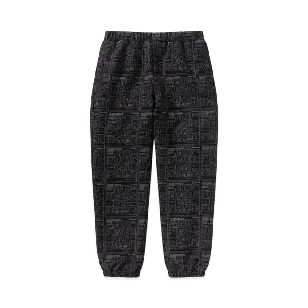 Black Eye Patch Priority Label Fake Suede Track Pants "Black"